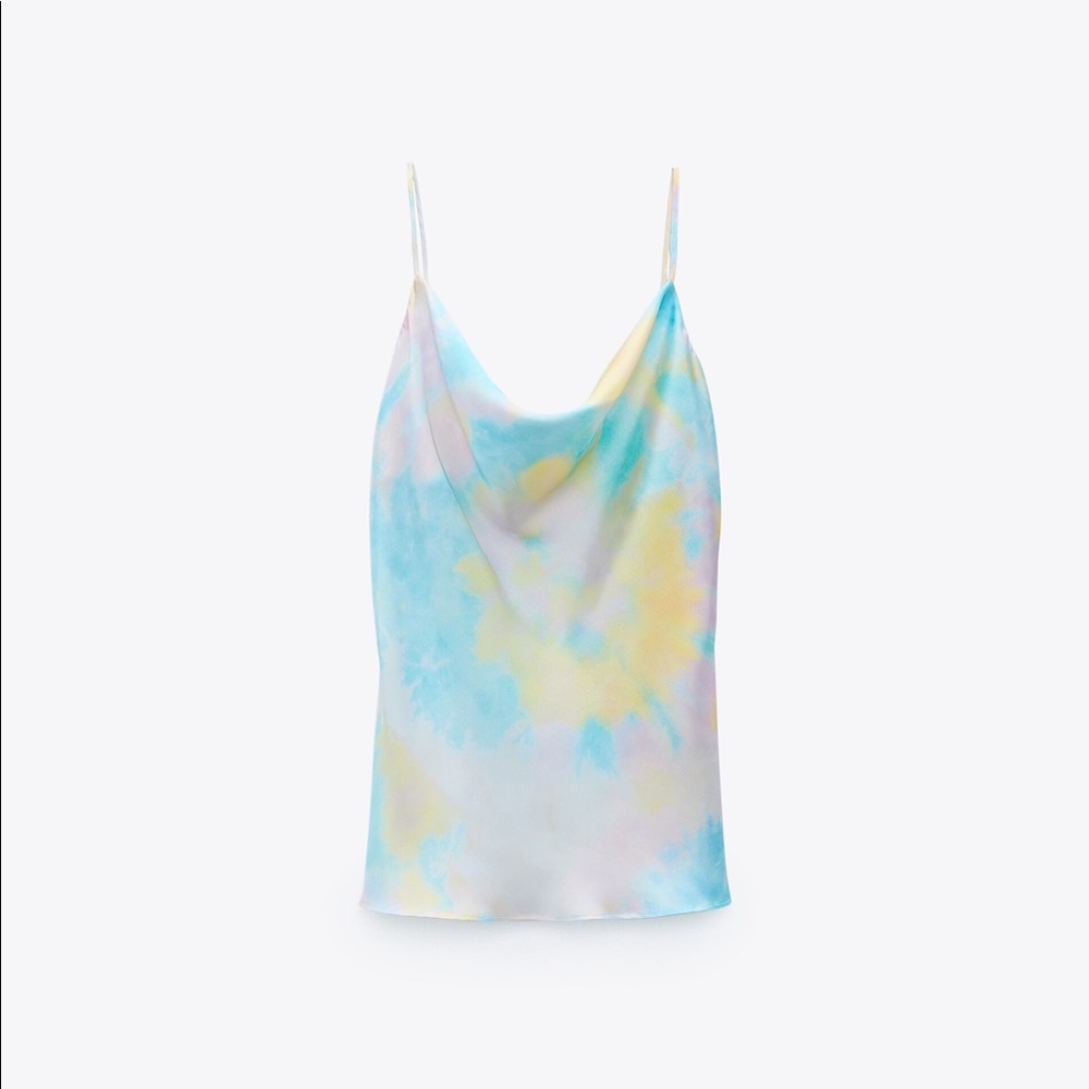 Zara tie dye silk tank